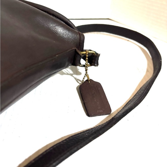 Coach Dark Brown Leather distressed Crossbody Bag - Picture 5 of 9